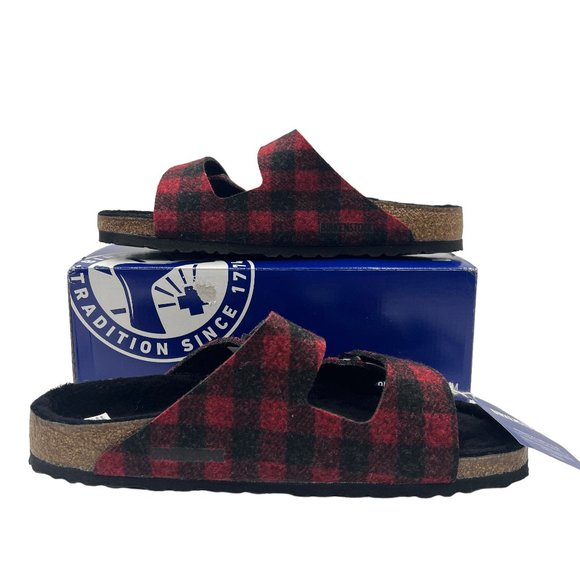 Birkenstock Arizona Rivet Plaid Red Slide Sandals Size EU 44 / US 11 main image 15